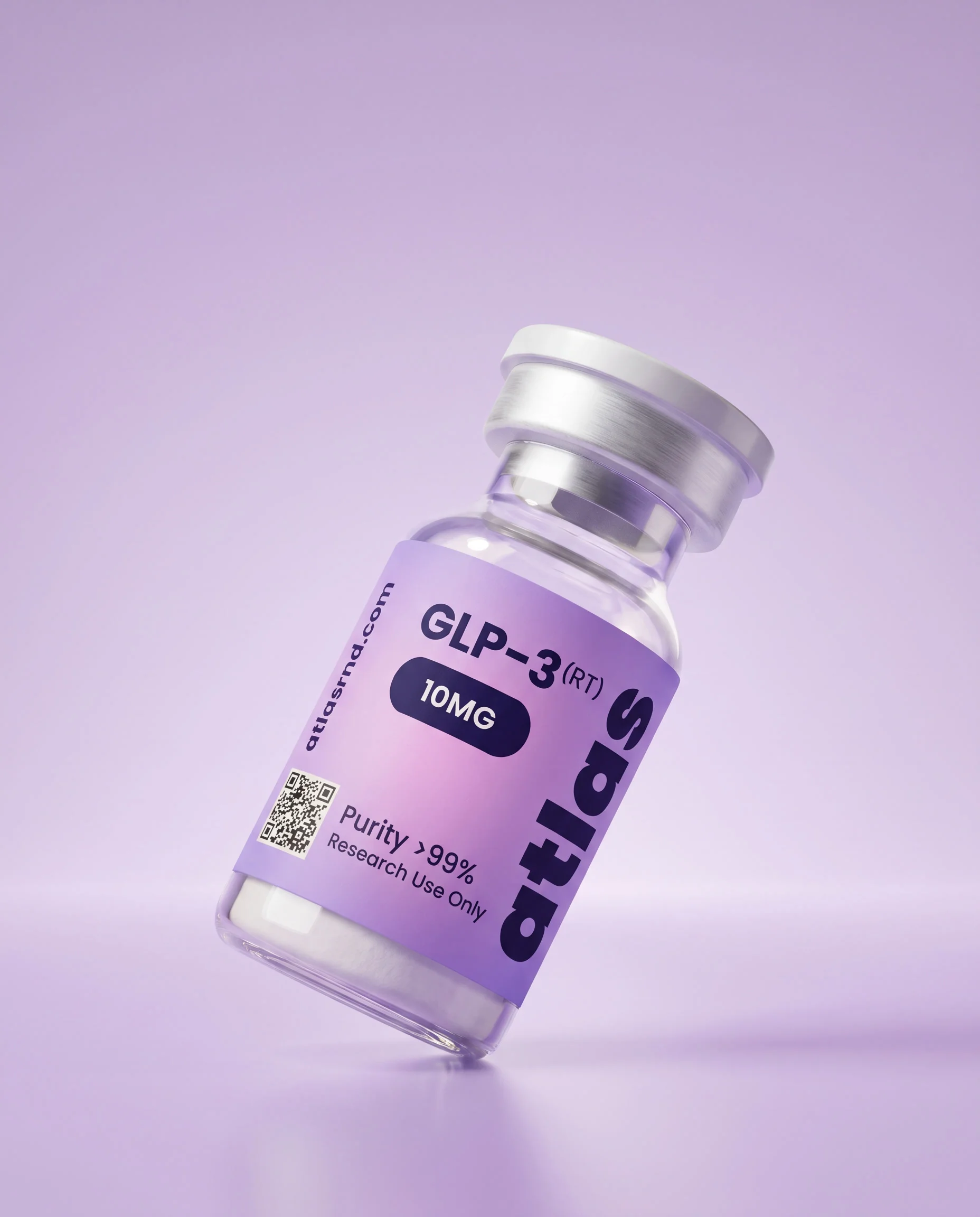 Reta research vial, studio product photo