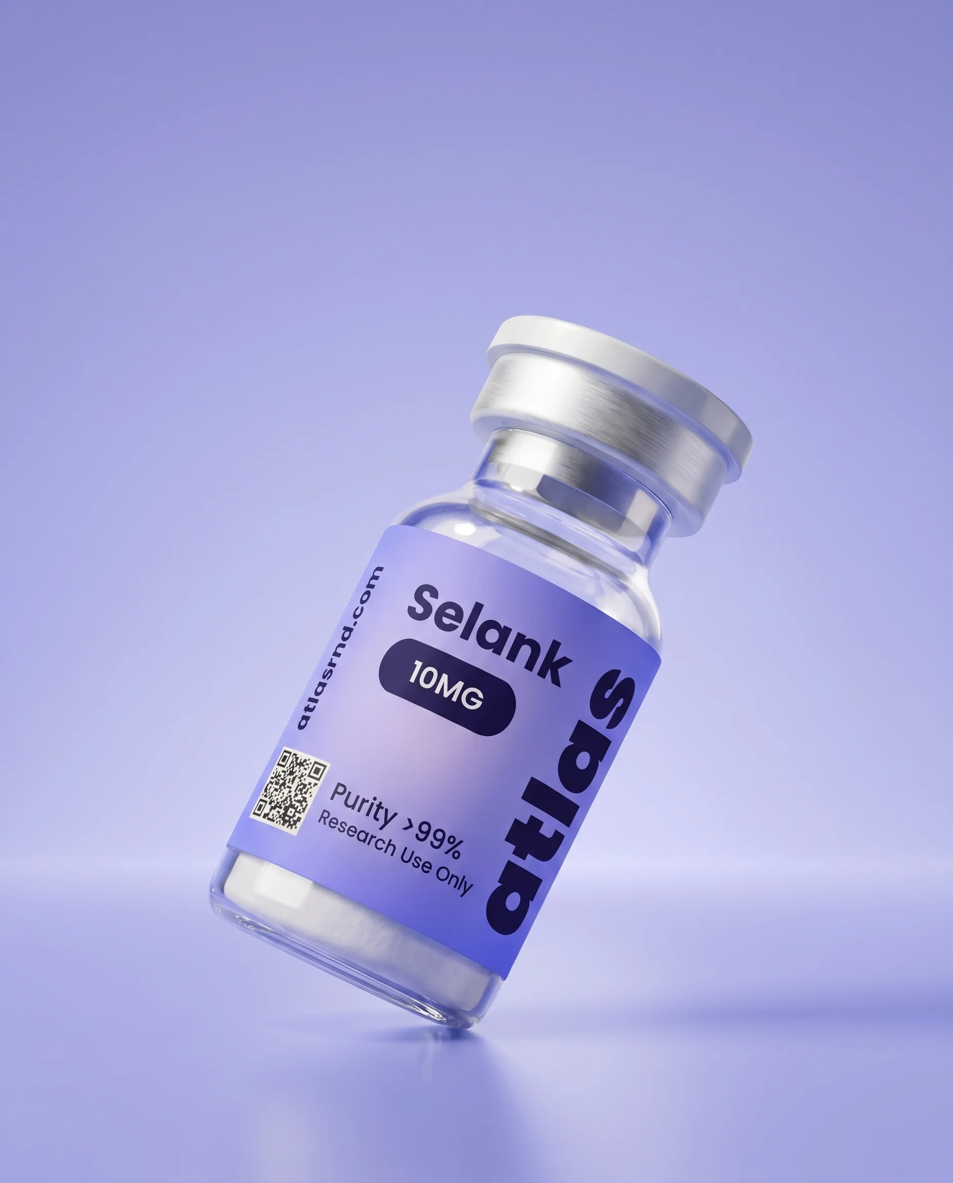 Selank research vial, studio product photo
